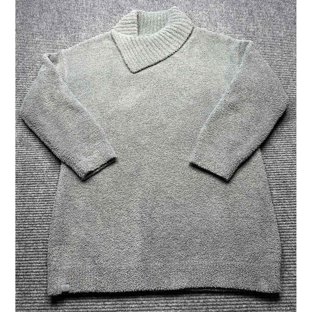 Barefoot Dreams CozyChic Sweater Womens‎ Large Gray Shawl Collar Pullover Soft